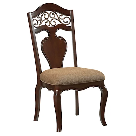 Traditional Side Chair with Metal Accents